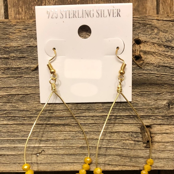 925 Sterling Silver Tear Drop Hoops - Picture 2 of 2